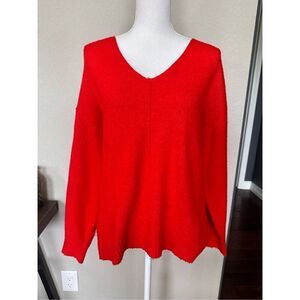 H&M Bright Red Scoop Neck Sweater